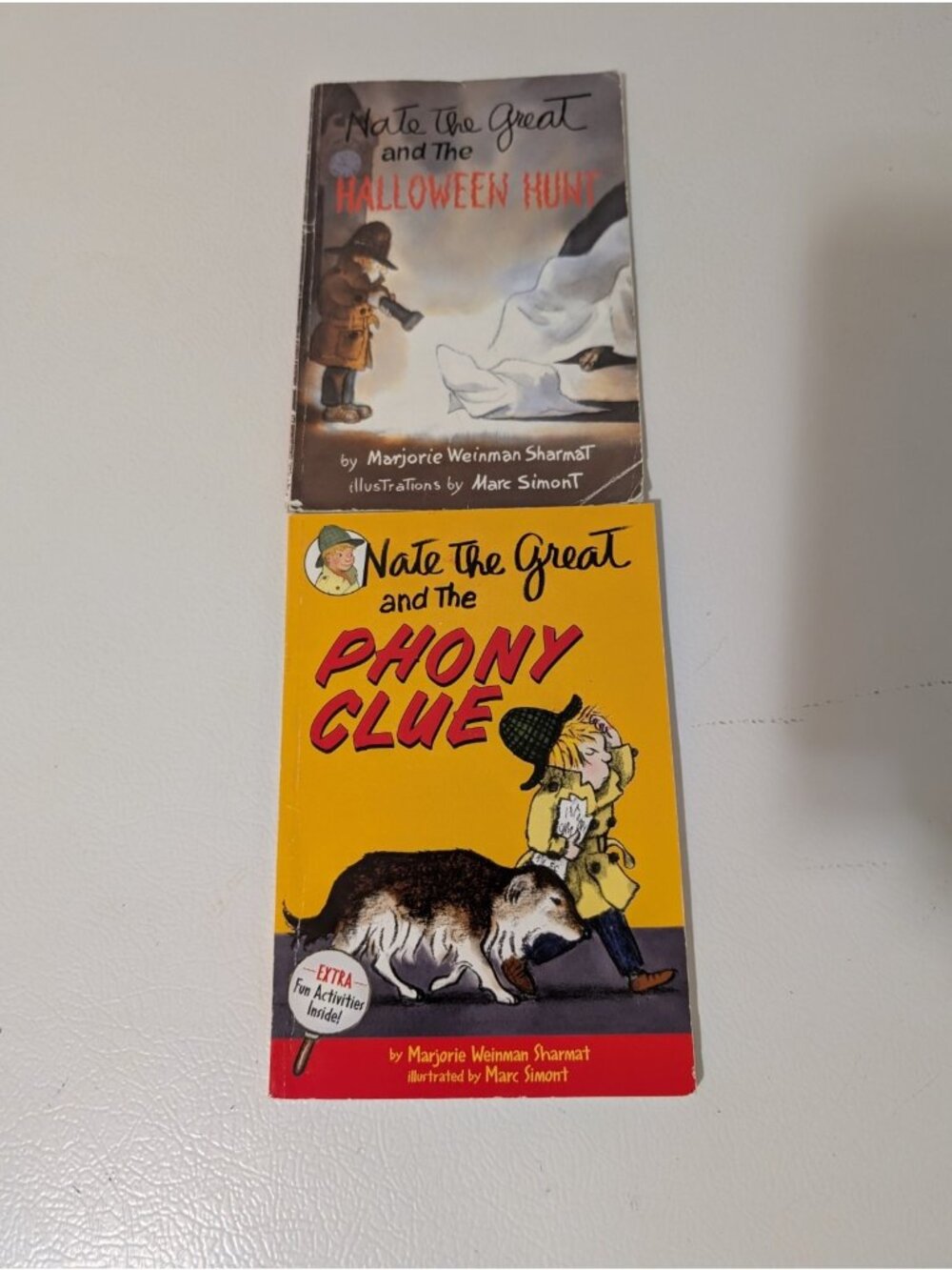 Lot of 2 Nate the Great PB M.W Sharmat Phony clue Halloween Hunt